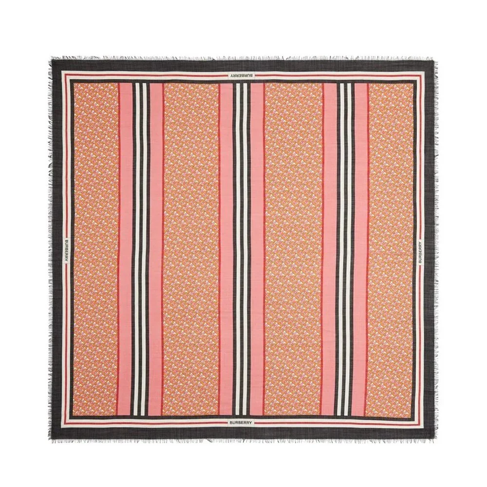 Burberry Pink and Orange Monogram Scarf
